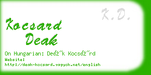 kocsard deak business card